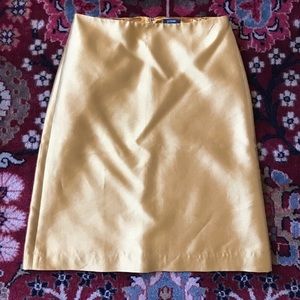 J crew silk mustard pencil skirt